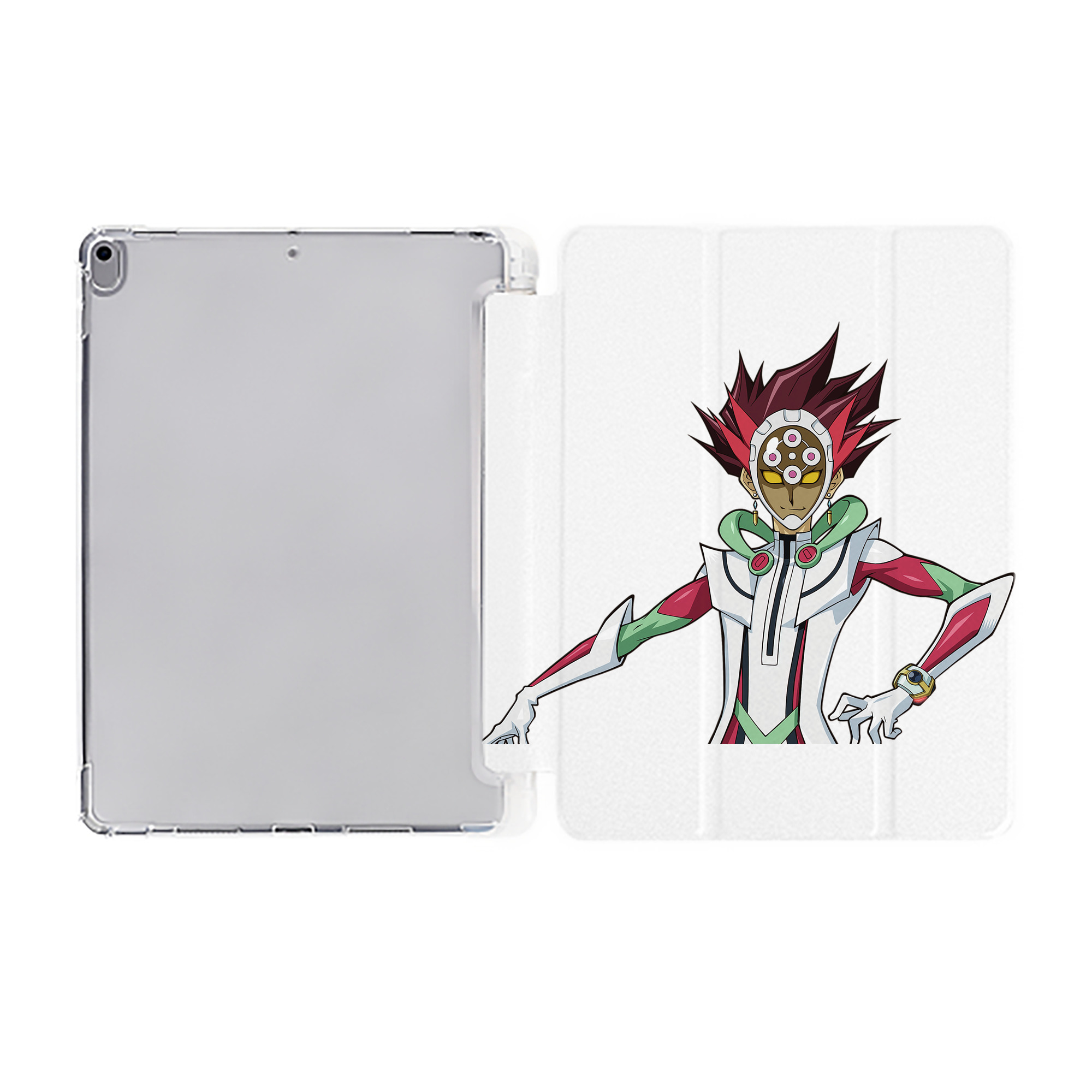 （画像用） 遊☆戯☆王 Yu-Gi-Oh! IPad ケース ペン収納付き 三つ折りスタンド PUレザー×シリコン 対応機種9.5/10.5/10.9インチ